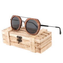 Load image into Gallery viewer, AN SWALLOW  Brand New Sunglasses Men Black Walnut Wood Oversized Sunglasses Women Sun glasses With Wood Box oculos TAC UV400