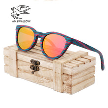 Load image into Gallery viewer, AN SWALLOW Polarized Wooden Sunglasses Men Bamboo Sun Glasses Women Brand Designer Original Wood Glasses Oculos de sol masculi