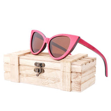 Load image into Gallery viewer, AN SWALLOW high quality fashion Lady pink sunglasses Skateboard Wood Handmade Wooden Frame sun glasses for women polarized UV400