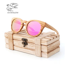 Load image into Gallery viewer, AN SWALLOW natural zebra wood sun glasses for women fashion 2019 luxury retro polarized designer sunglasses gafas de sol mujer