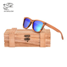 Load image into Gallery viewer, AN SWALLOW BRAND DESIGN Men Sunglasses Bamboo Sunglasses Handmade Wooden Frame Polarized Mirror Lens Classic Gafas de sol UV400