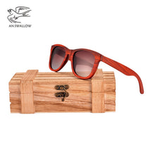 Load image into Gallery viewer, AN SWALLOW New Red Wood Wood Sunglasses Women Wooden glasses for Ladies With Bamboo Box  red wood sunglasses women UV400 QB3040