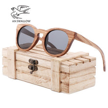 Load image into Gallery viewer, AN SWALLOW  2018 polarized zebra wood glasses handmade vintage wooden frame male driving sunglasses cool polarized sunglasses