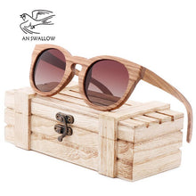 Load image into Gallery viewer, AN SWALLOW  2018 polarized zebra wood glasses handmade vintage wooden frame male driving sunglasses cool polarized sunglasses