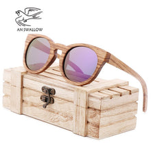 Load image into Gallery viewer, AN SWALLOW  2018 polarized zebra wood glasses handmade vintage wooden frame male driving sunglasses cool polarized sunglasses