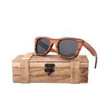 Load image into Gallery viewer, AN SWALLOW  Mens Luxury Brand Real Zebra Wooden Sunglasses Frames Custom Logo Bamboo Sunglasses Men Polarized UV400