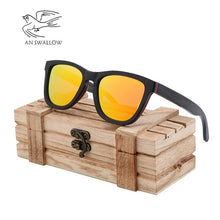 Load image into Gallery viewer, AN SWALLOW New Skateboard Wood Black Wood Polarized Square Frame Sunglasses 2019 Men's Lens UV400 Retro Men's Sunglasses