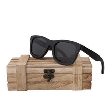 Load image into Gallery viewer, AN SWALLOW Skateboard Wooden Sunglasses Blue Frame With Coating Mirrored Bamboo Sunglasses UV 400 Protection Lenses in Wooden