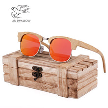 Load image into Gallery viewer, AN SWALLOW New fashion retro bamboo Sunglasses half frame frame fashion simple polarized UV400 Ladies Sunglasses