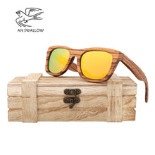 Load image into Gallery viewer, AN SWALLOW New 100% Real Zebra Wood Sunglasses Polarized Handmade Bamboo Mens Sunglass Sun glasses Men Gafas Oculos De Sol Mader